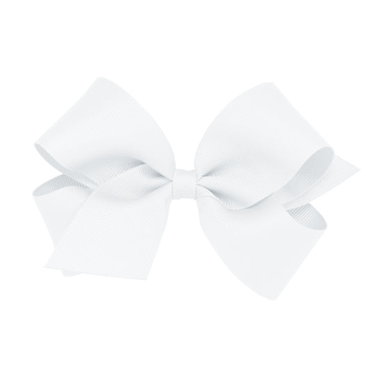 White Classic Grosgrain Hair Bow