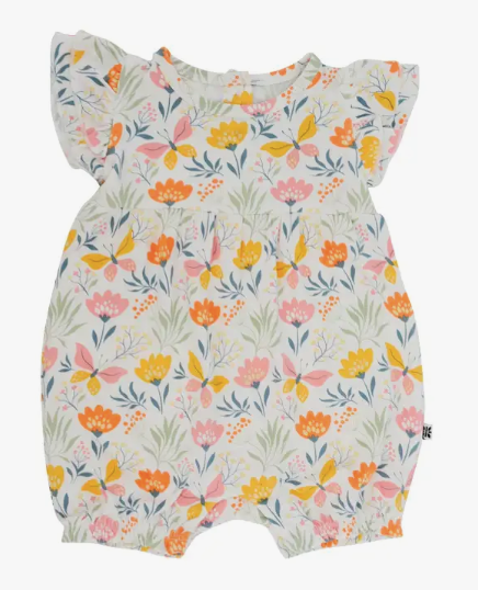 Ruffle Romper-  Butterfly Floral
