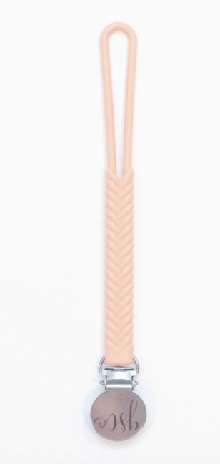 Peach Cole Pacifier Clip