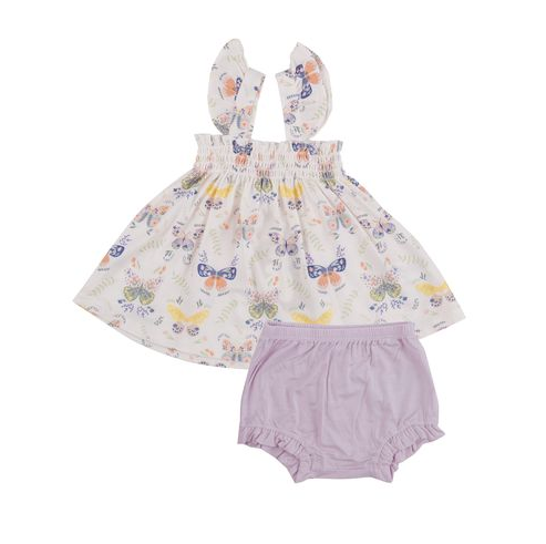 Botany Butterflies Ruffle Strap Smocked Top/Bottom