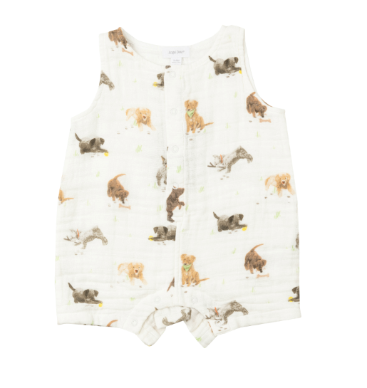 Watercolor Puppies Shortie Romper