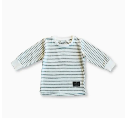 Long Sleeve Tee- Gray Stripe