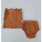 Rust Top & Diaper Cover Set