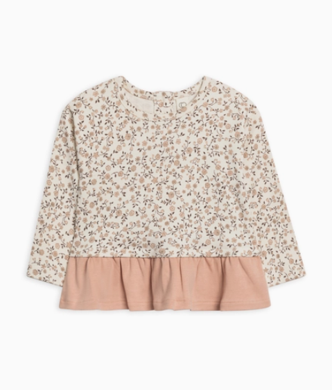 Long Sleeve Ruffle Hem- Primrose Floral