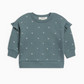 Abbey Fleece Ruffle Sleeve Pullover- Bow/Teal