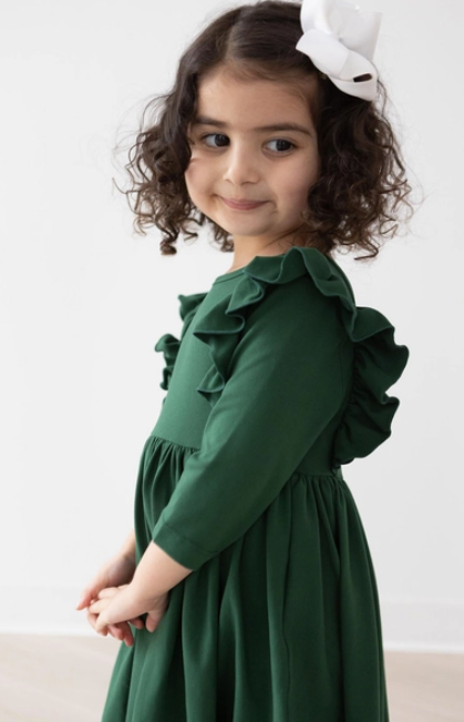 Spruce Ruffle Twirl Dress
