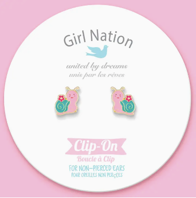 Clip On Cutie Earrings- Snuggly Snail