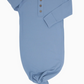 Knotted Gown- Blue Fog Ribbed