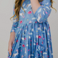 Blue Moon 3/4 Sleeve Pocket Twirl Dress