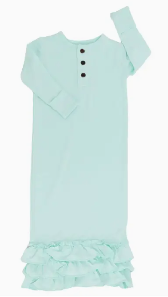 Fair Aqua Ruffle Gown