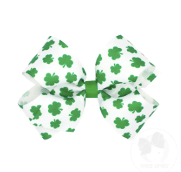 Medium White Shamrock Bow