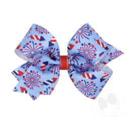 Medium Americana Flag Print Bow