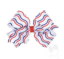 Medium Striped Americana Print Bow