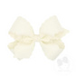 Antique White Eyelet Embossed Bow- Med.