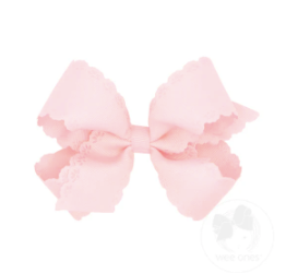 Light Pink Eyelet Embossed Bow- Medium