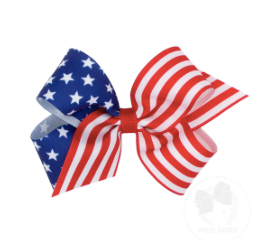 Patriotic Stars and Stripes Bow- Med.