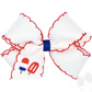 Popsicle Embroidered Bow w/ Red Moonstitch- Med.