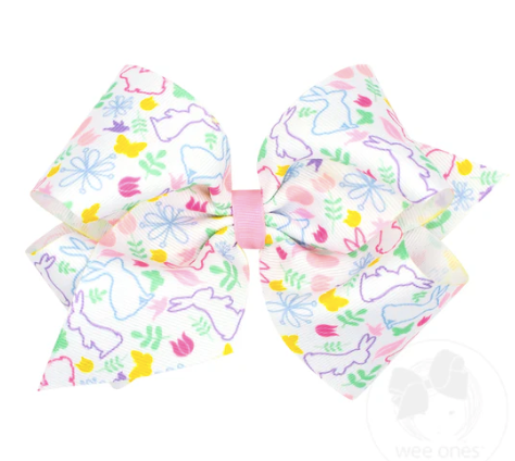 Medium Spring Multicolor Print Bow