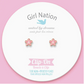 Clip On Pink Fancy Flower Earrings