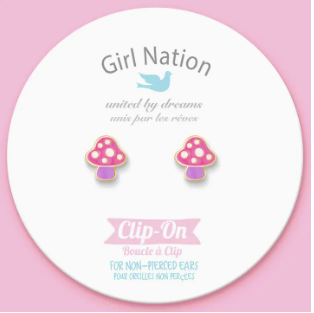 Clip On Cutie Mini Mushroom Earrings
