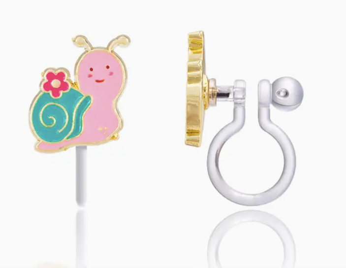 Clip On Cutie Earrings- Snuggly Snail