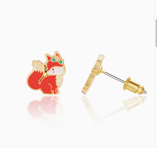 Fancy Fox Stud Earrings