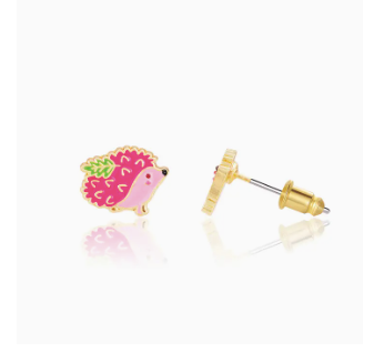 Prickly Pink Hedgehog Stud Earrings