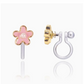 Clip On Pink Fancy Flower Earrings