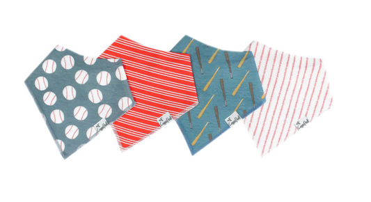 Slugger Baby Bandana Bib Set (4-pack)