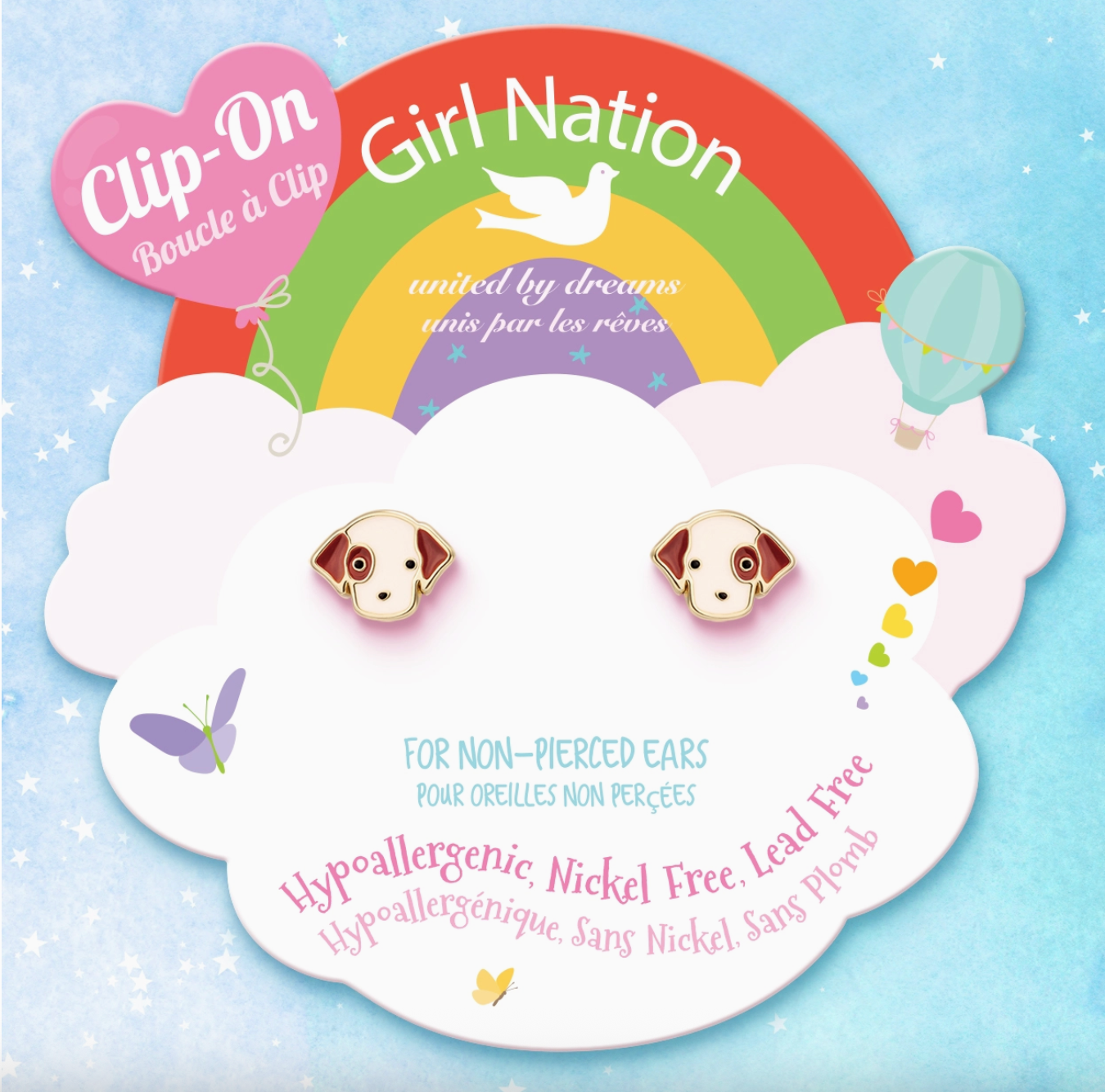 Perky Puppy CLIP ON Cutie Earrings