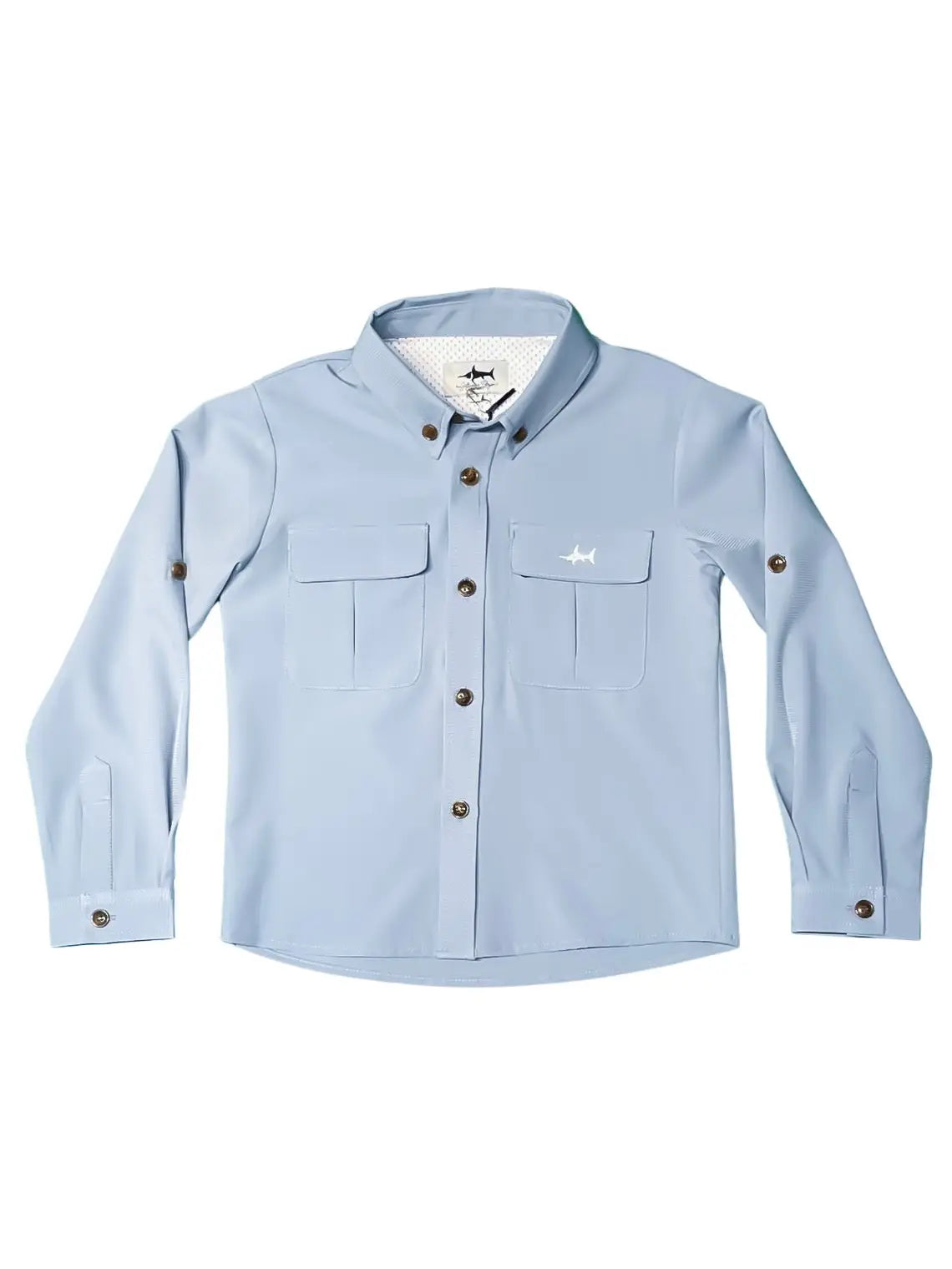 Flagler Boys Fishing Shirt Blue