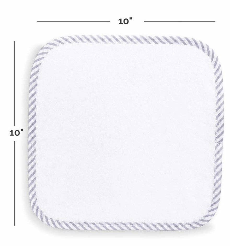 Organic Bamboo Baby Washcloths by Comfy Cubs: White Trim