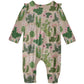 Cactus Flowers Long Sleeve Flutter Romper