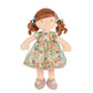 Summer Brunette Hair with Orange Floral Dress
