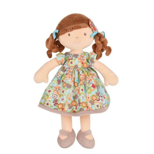Summer Brunette Hair with Orange Floral Dress