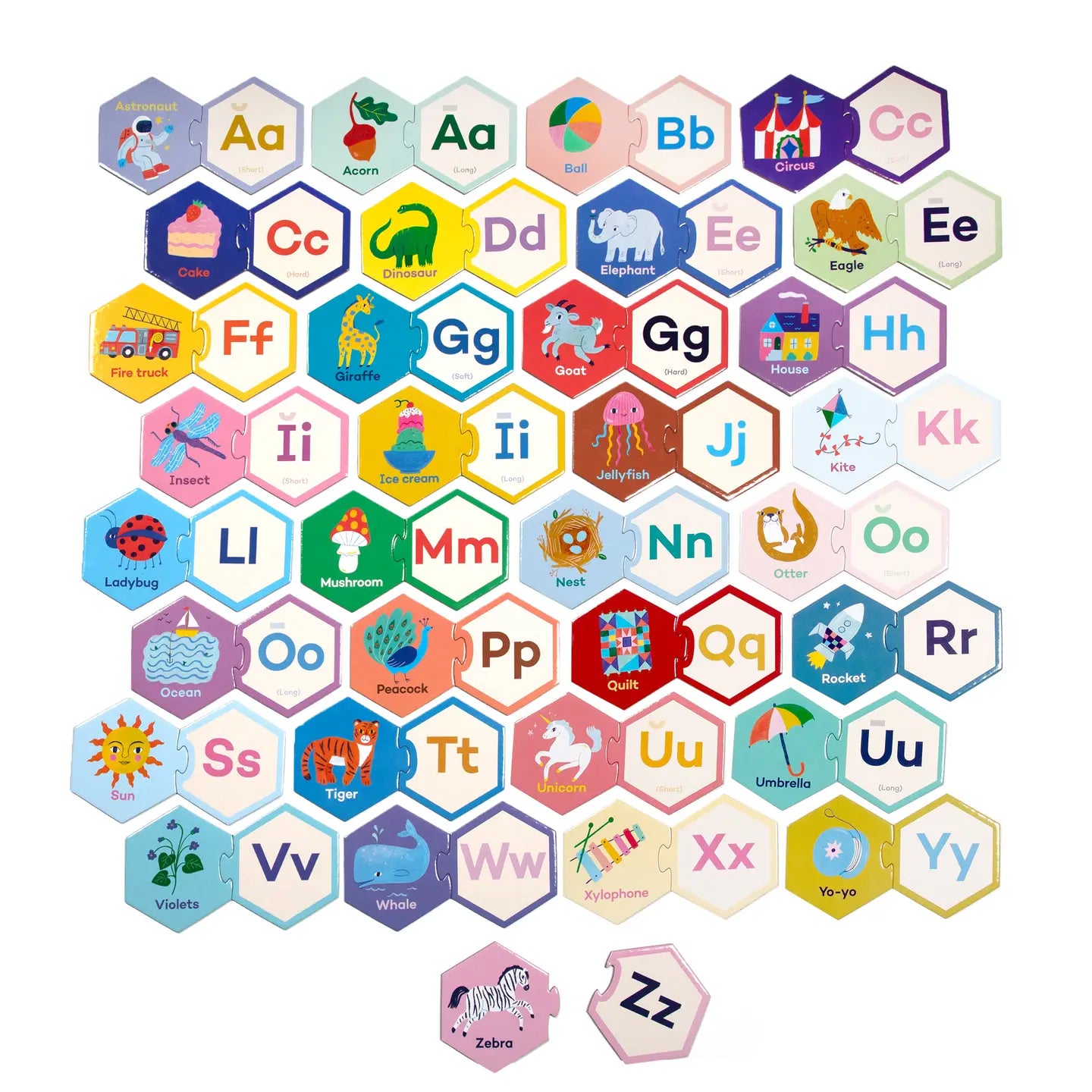 Alphabet Hexagon Puzzle Pairs