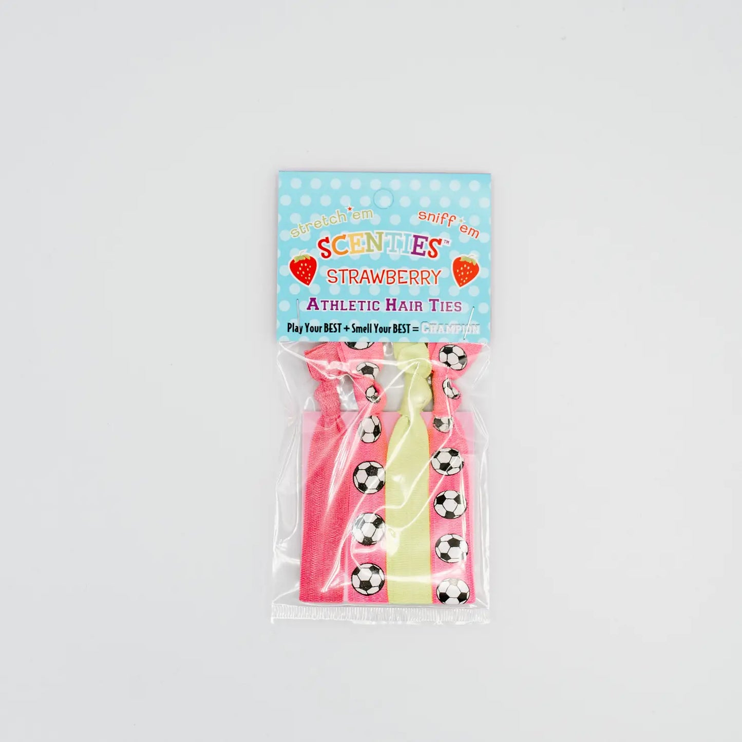 Soccer Athletic Hair Ties Strawberry Scented