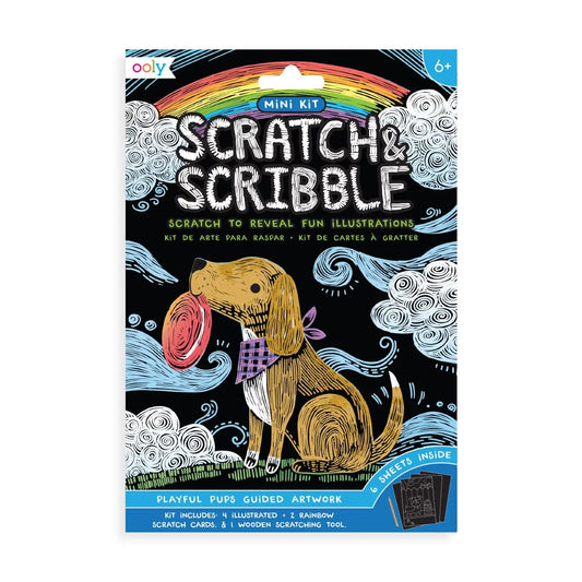 Mini Scratch & Scribble Art Kit: Playful Pups