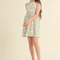 Green Floral Sleeveless Tie Back Knit Dress