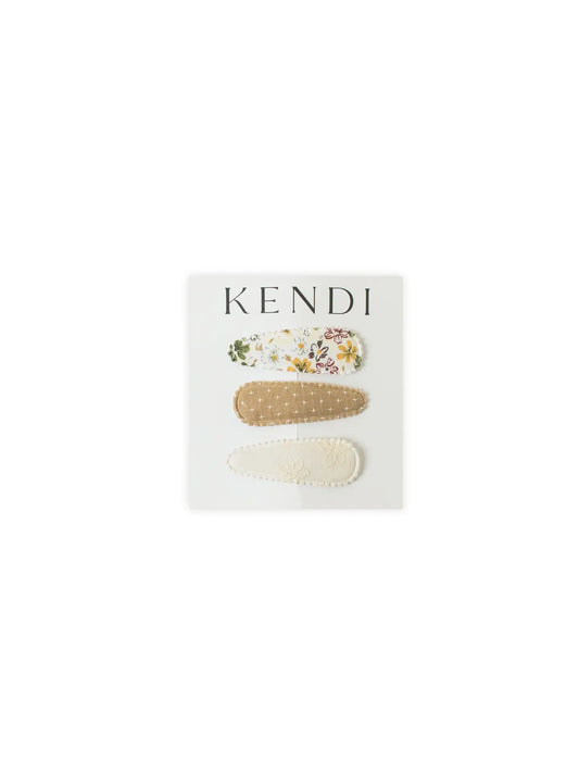 Kendi Baby Hair Clips 3 Pack - Dainty Floral