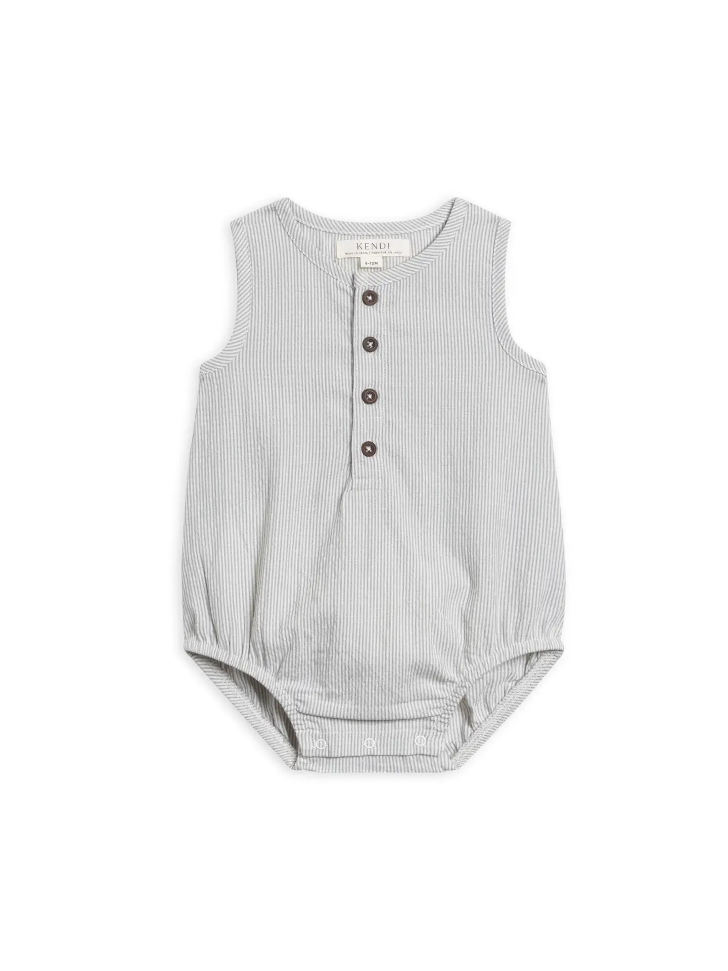 Wren Seersucker Bubble Romper | Shore Stripe Mist