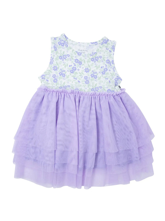 Vintage Flower Purple-Tutu Dress