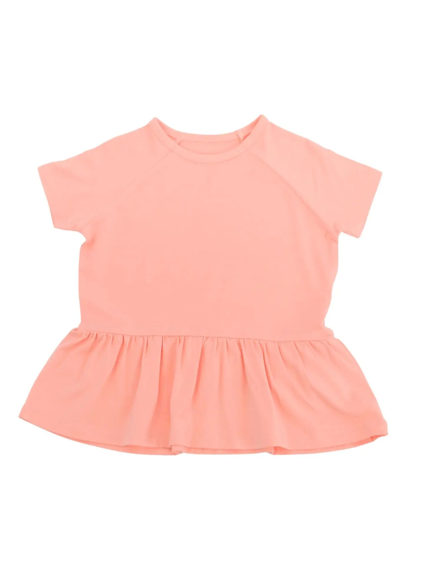 Apricot-Ruffle Bottom Tee