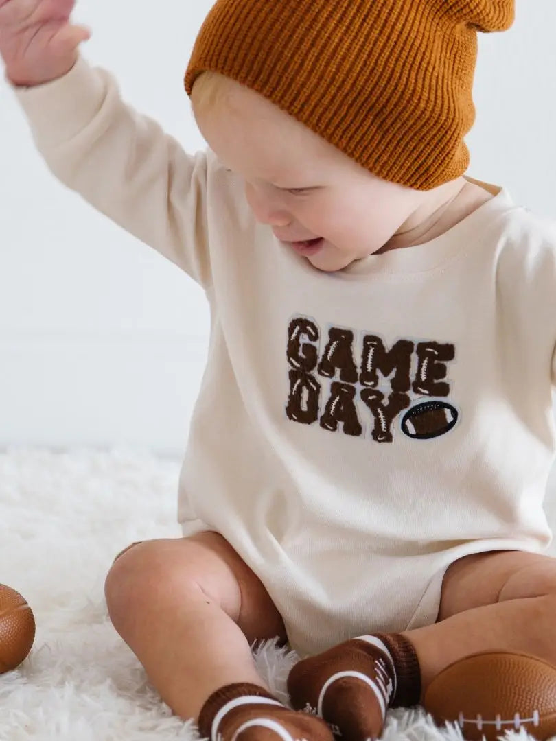 Game Day Patch Long Sleeve Romper