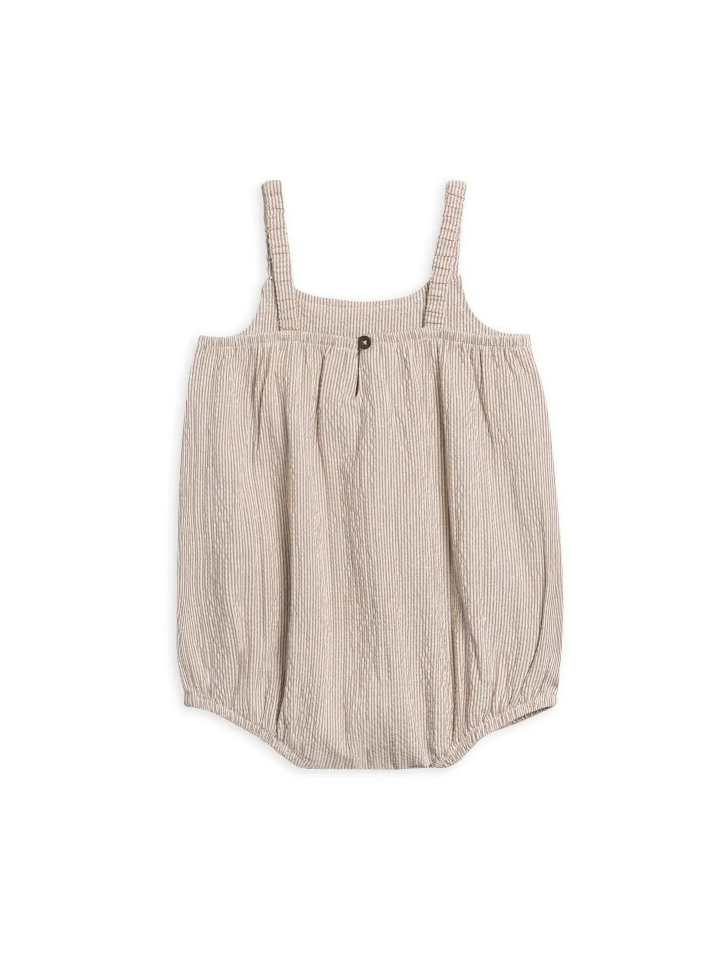 Caspia Seersucker Bubble Romper | Shore Stripe Truffle