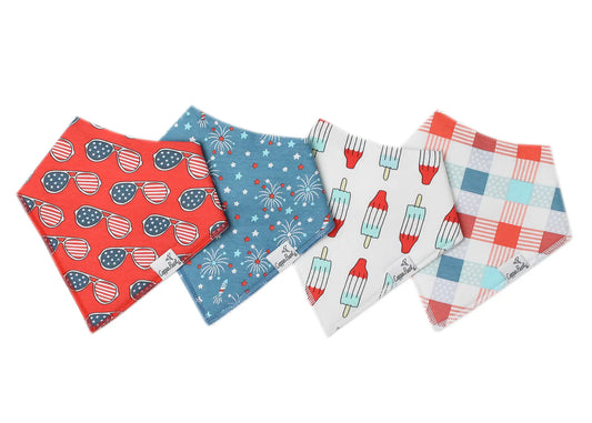 Spangled Baby Bandana Bib Set (4-pack)