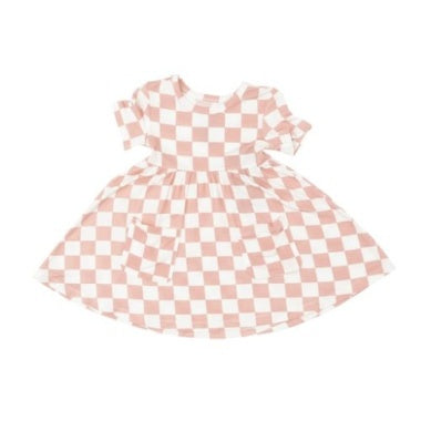Pink Checkerboard Twirly Dress