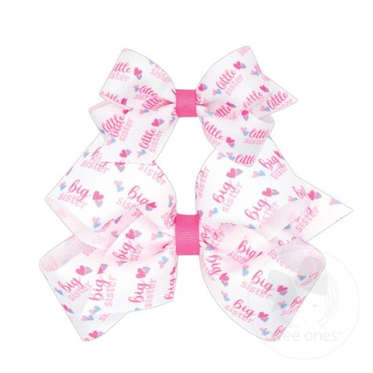 Wee Ones Set of 2 Spring Little Sis and Big Sis Hair Bows