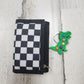 Boys Velcro Black Checkered Wallet