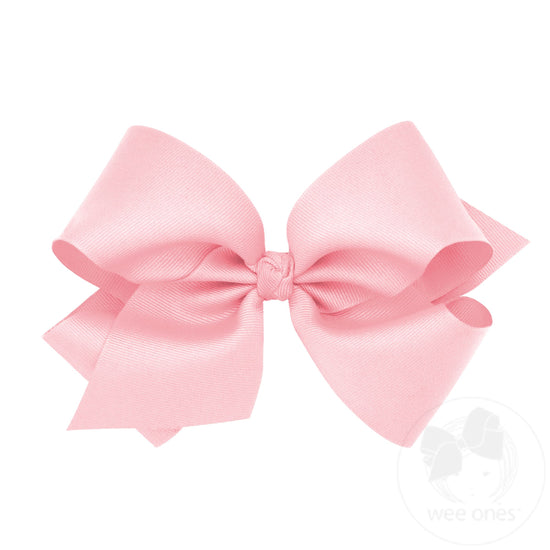 Wee Ones Light Pink Classic Grosgrain Girls Hair Bow (Knot Wrap)